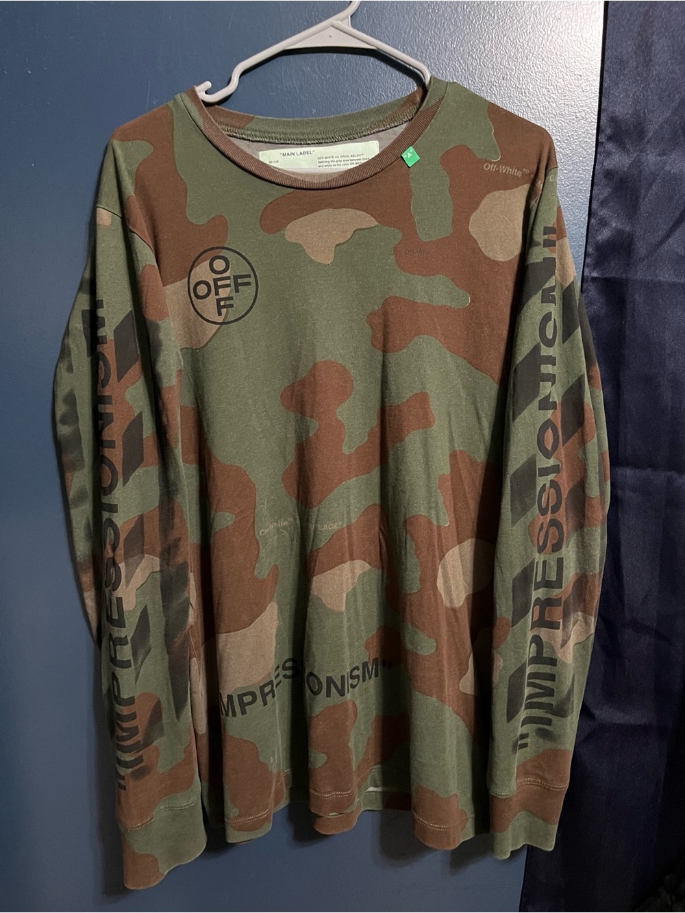 Off-White Impressionism Camouflage Long Sleeve T-Shirt